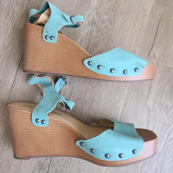 Lucky Brand Wedges Teal size 8 - Picture 7 of 16